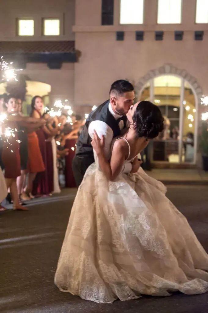 Sparkler wedding exit at Colorado wedding venue