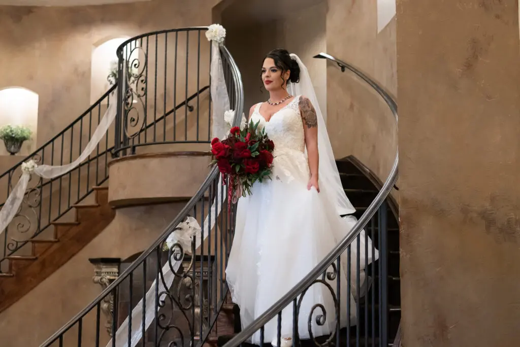 Create a Vision for your Colorado Wedding - Bride on staircase