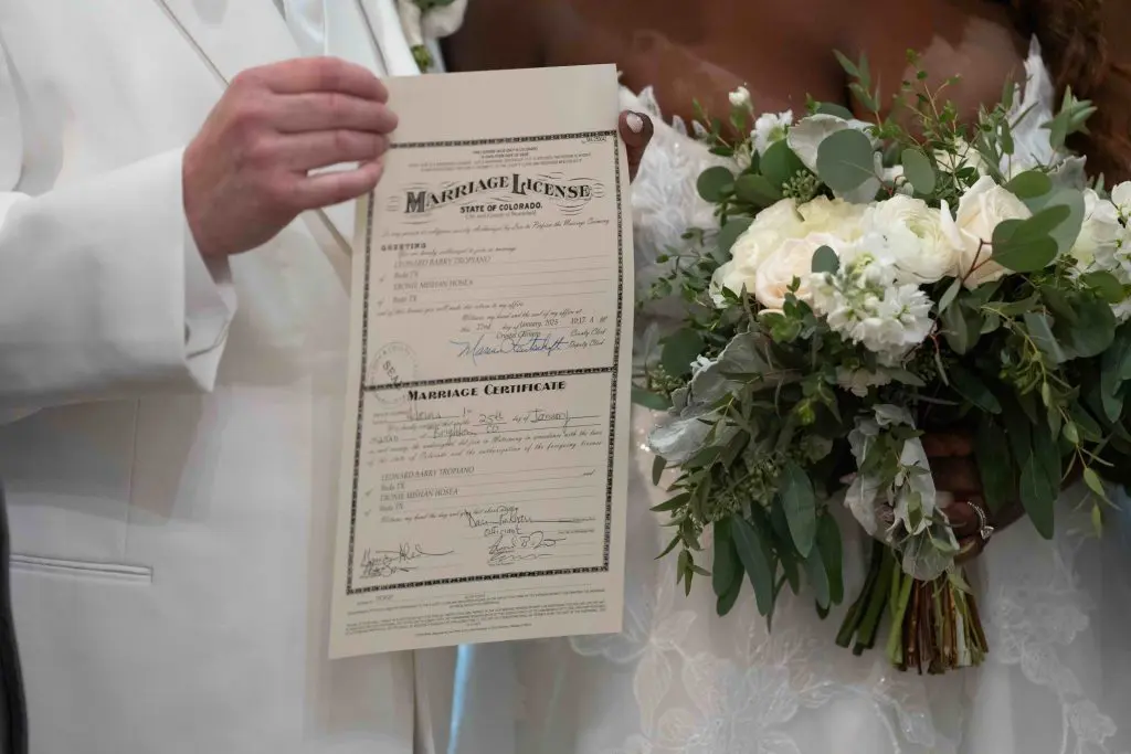 A Colorado marriage license
