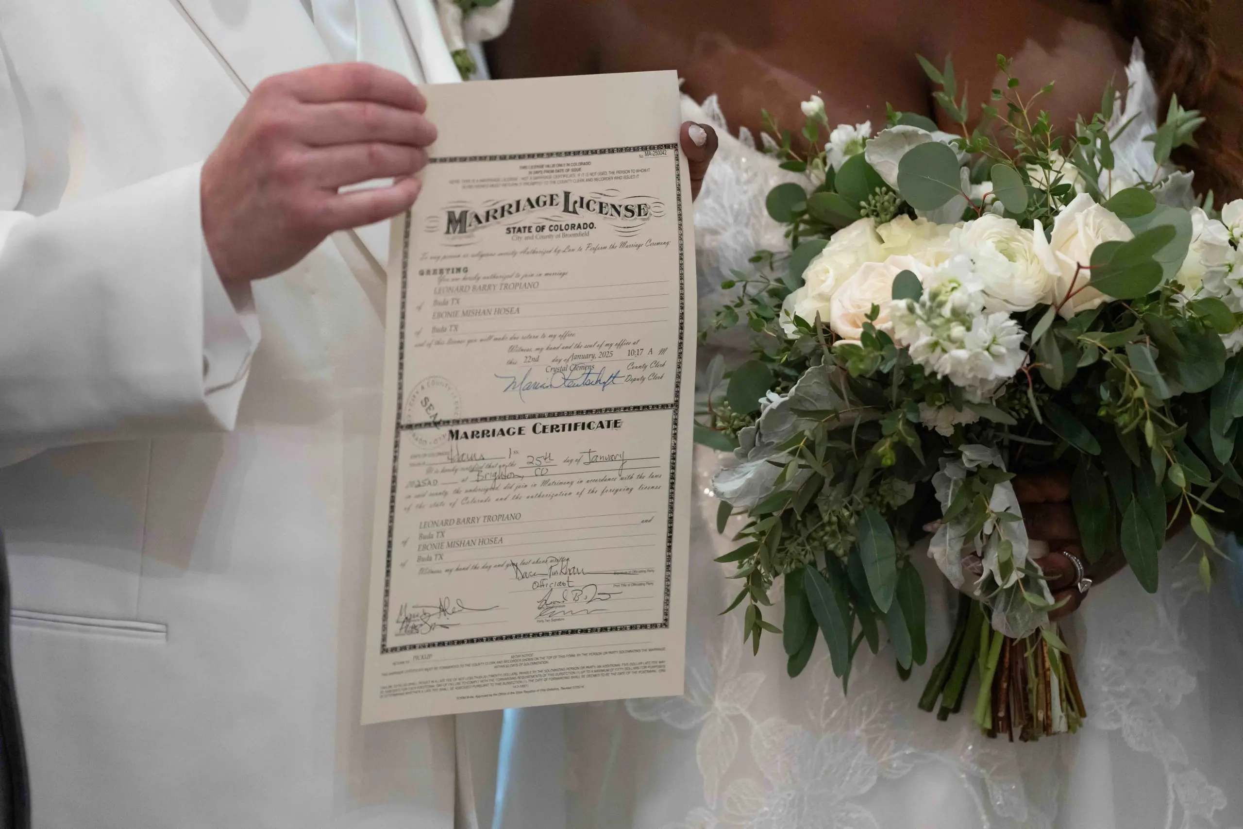 A Colorado marriage license