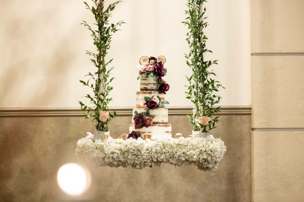 Garden hanging cake - Colorado wedding venue