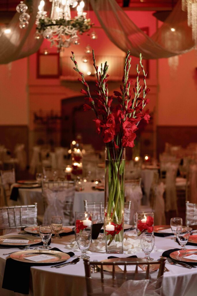 Denver Wedding Venue with stunning red lighting