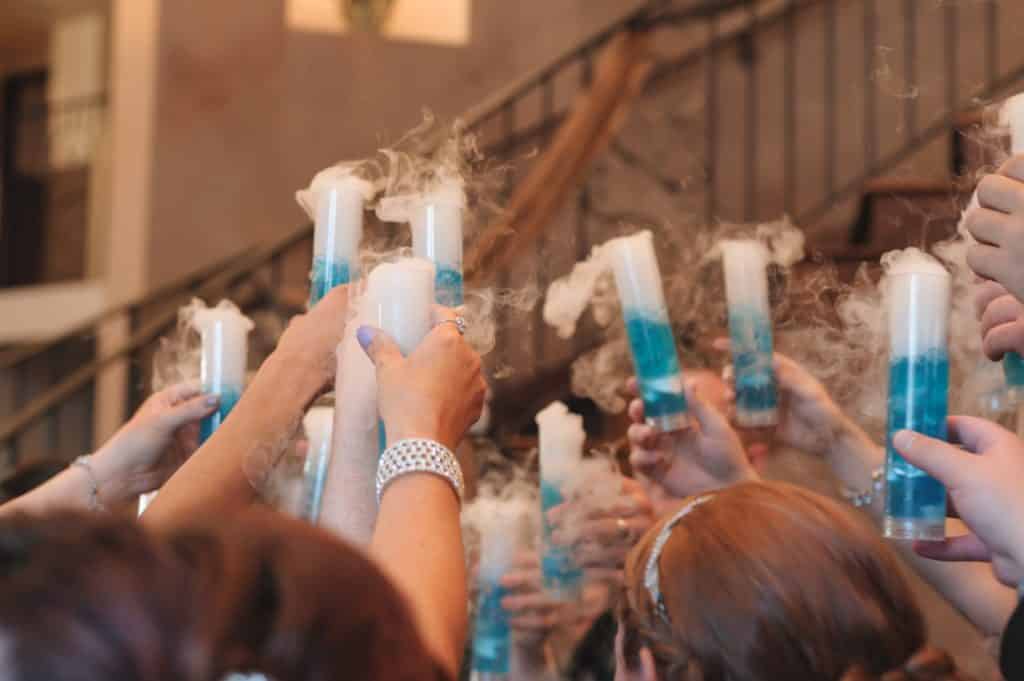 wedding toasts smoking cocktails