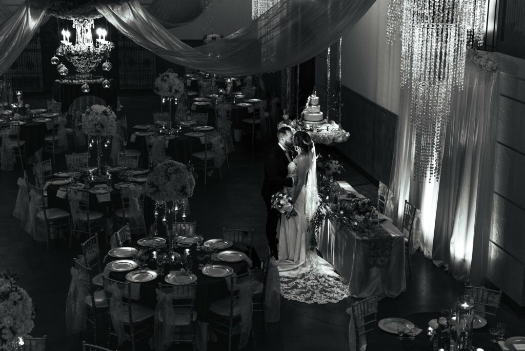 Wedding Gallery - Black & White Image of Ballroom