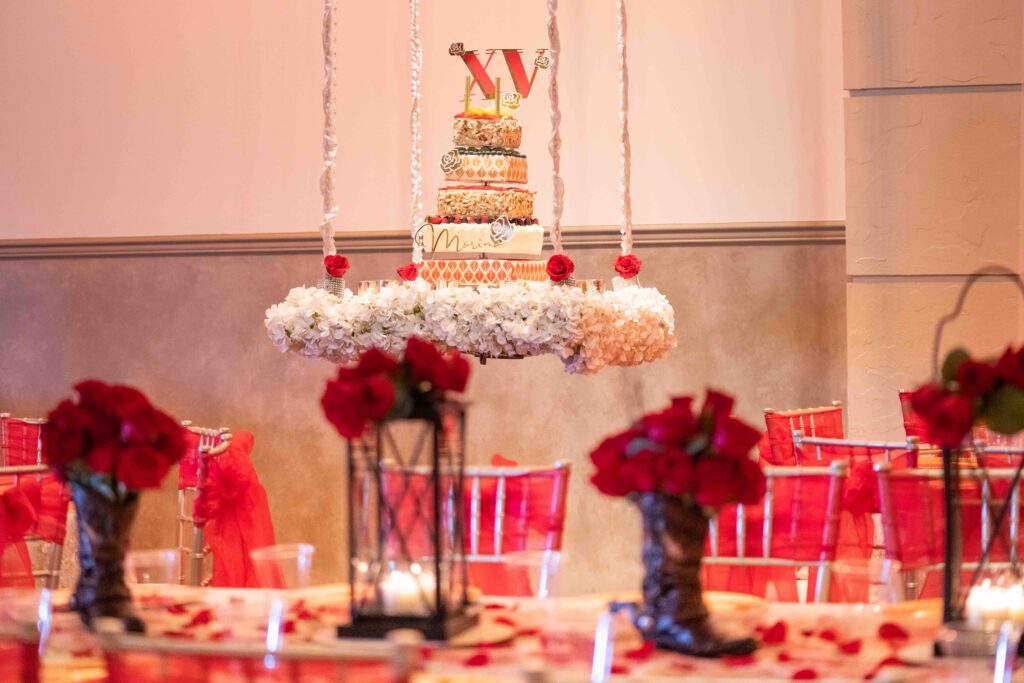 Quinceanera venue near me with Cake Swing