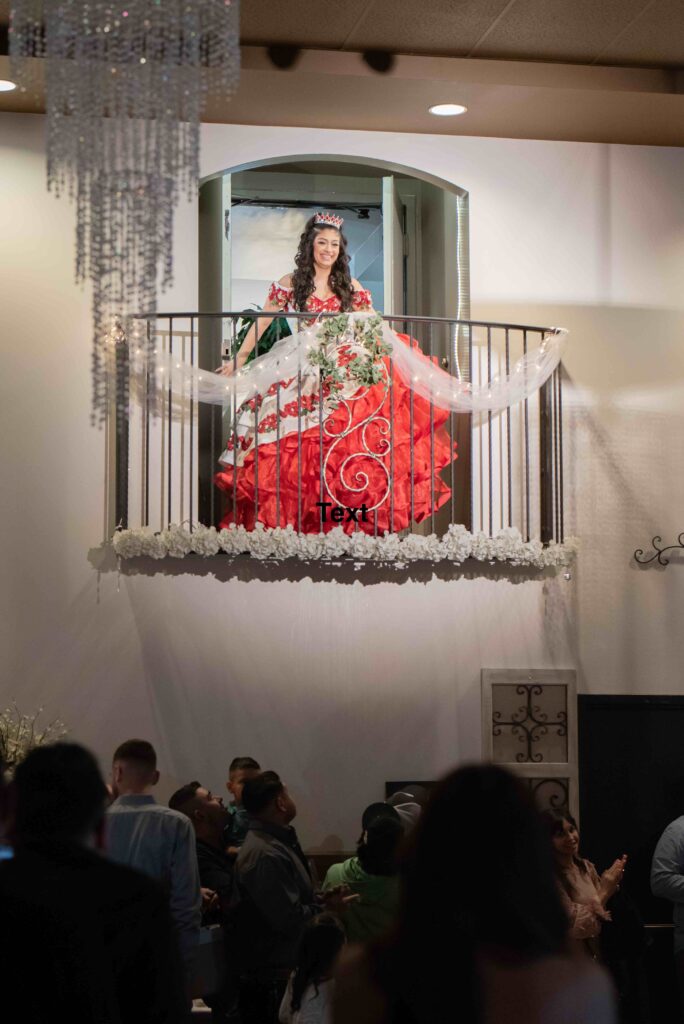 Quinceanera venue North Denver - balcony introduction