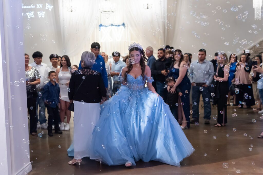 Sky blue quince dress grand entrance