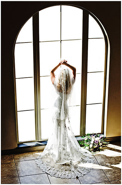 Banquet Hall Colorado - natural light wedding photo of bride