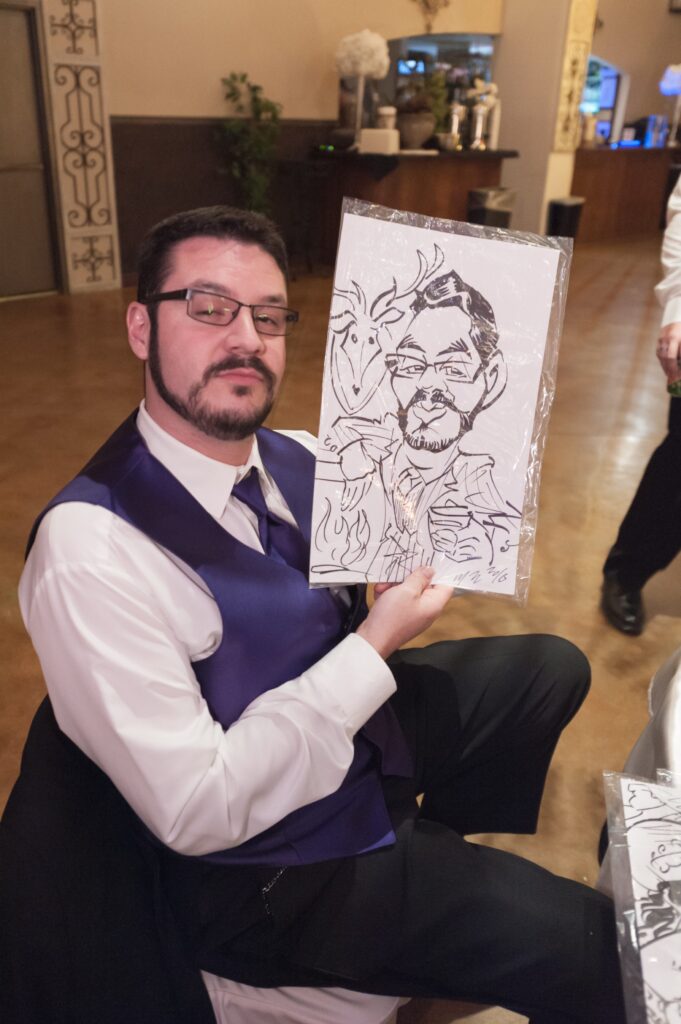 Caricature drawing at all inclusive Colorado Wedding Venue