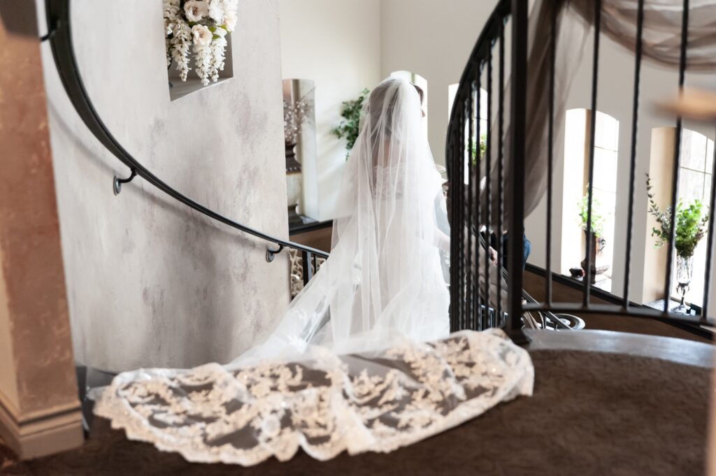 Grand Staircase with bride's gown flowing