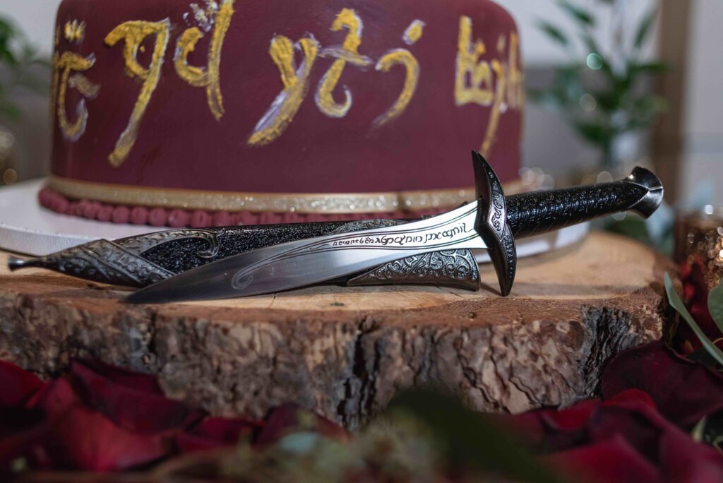 Real Wedding - Lord of the Rings Inspired Cake cutting knife