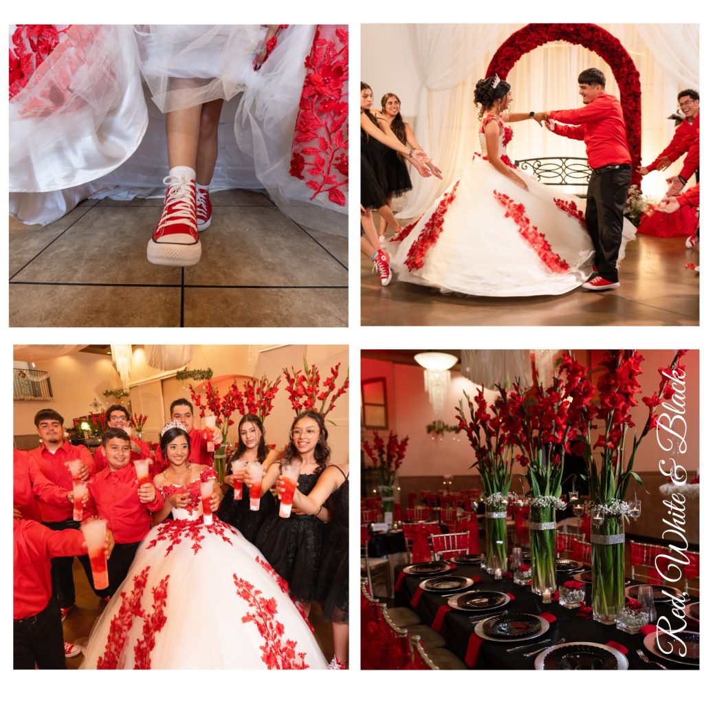 Red, white and black Quinceanera colors