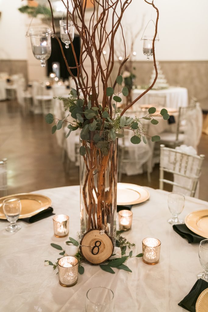 Winter wedding forest like centerpiece